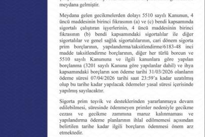 SGK açıkladı: Son ödeme süresi 7 Nisan’a uzatıldı
