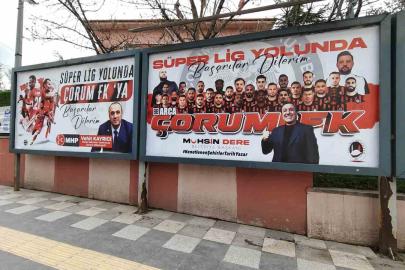 Sungurlu’dan Çorum FK’ye Süper Lig yolunda pankartlı destek