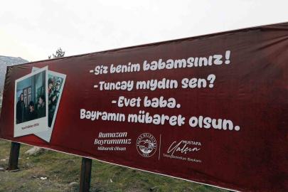 Talas Belediyesinden gülümseten bayram billboardları