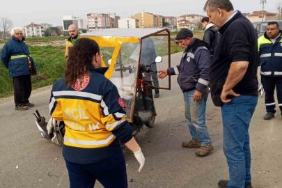 Tekirdağ’da motosiklet kazasında sürücü yaralandı