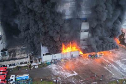 Trabzon’da fındık fabrikasında yangın