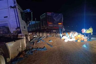 Zirai gübre yüklü tır devrildi: 1 yaralı