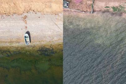 5 ay önce çekilmişti, son hali havadan görüntülendi: Barajda su seviyesi yeniden yükseldi