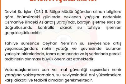 Adana Valiliğinden taşkın uyarısı