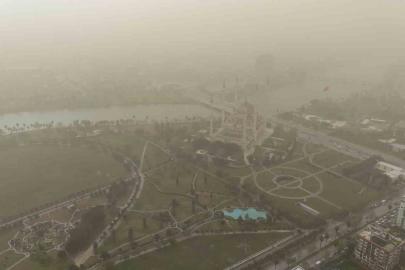 Adana’da toz taşınımı havadan görüntülendi