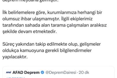 Ağrı’da 4,3 büyüklüğünde deprem