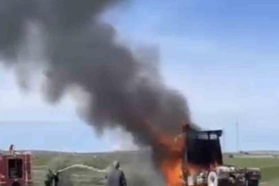 Alevlere teslim olan tır küle döndü