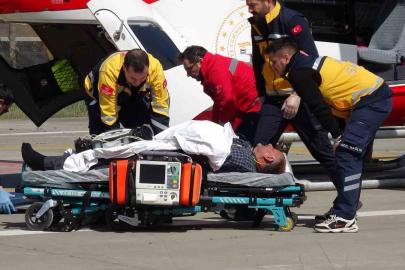 Ambulans helikopter zamanla yarıştı, kalp krizi geçiren hasta hayata tutundu