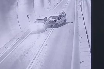Artvin’de 7 kişinin yaralandığı tünel kazası kamerada
