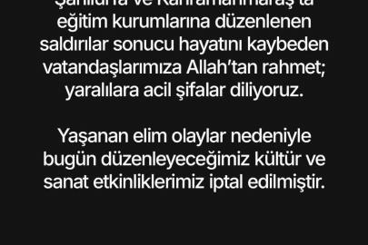 Başkan Çerçioğlu, tüm etkinlikleri iptal etti