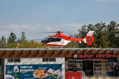 Baygın haldeki genç kızın yardımına ambulans helikopter yetişti