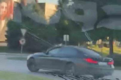 Bursa’da otomobil böyle drift attı