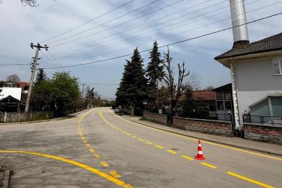 Çalıcuma Köyü’nde yol çizgi çalışmaları tamamlandı