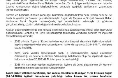 Çalışma ve Sosyal Güvenlik Bakanlığından maaşlarını alamayan maden işçileriyle ilgili açıklama