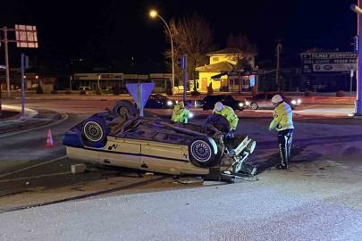 Çorum’da otomobil takla attı: 1 yaralı