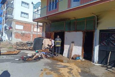 Depoda çıkan yangın büyümeden söndürüldü