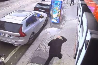 Eskişehir’de adamın üzerine camın düşme anına ait görüntüleri ortaya çıktı