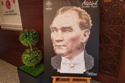 Germencik’te 500 çocukla Atatürk portresi oluşturuldu