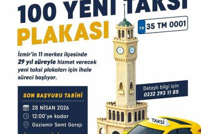 İzmir’de 11 ilçeye 100 taksi plakası için ihale başvuruları devam ediyor