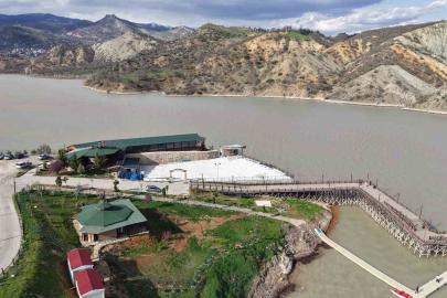 Kar ve yağmurlarla Uzunçayır Baraj Gölü’nün debisi yükseldi
