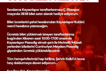 Milletvekili Ersoy’dan Kayserispor taraftarına destek