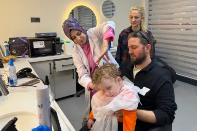 Minik Kaan ilk tıraş heyecanını Gonca’da yaşadı