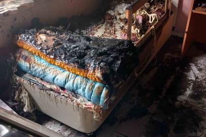 Nevşehir’de yıldırım düşen evde yangın çıktı