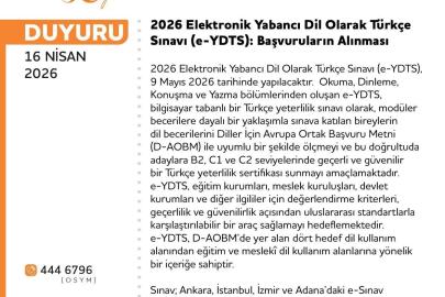 ÖSYM’den Türkiye’de bir ilk: e-YDTS başvuruları açıldı