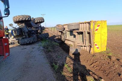 Reyhanlı’da devrilen traktörün sürücüsü yaralandı