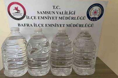 Samsun’da 20 litre etil alkol ele geçirildi