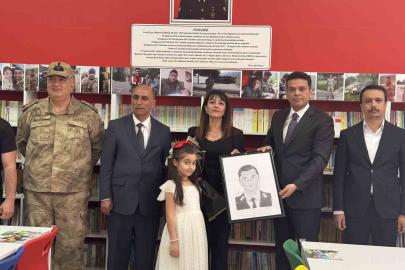 Silah arkadaşları Şehit Astsubay Mehmet Gündüz’ün adını kütüphanede yaşatıyor