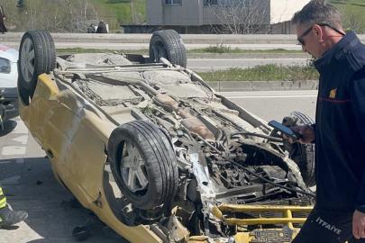 Sinop’ta kontrolden çıkan otomobil takla attı: 1 yaralı