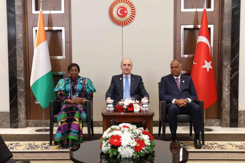 TBMM Başkanı Kurtulmuş, Fildişi Sahili Senatosu Başkanı Camara ve Ulusal Meclisi Başkanı Achi ile görüştü