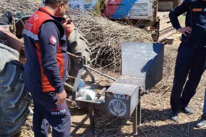 Traktörün şaftına ayağı sıkışan kadın yaralandı