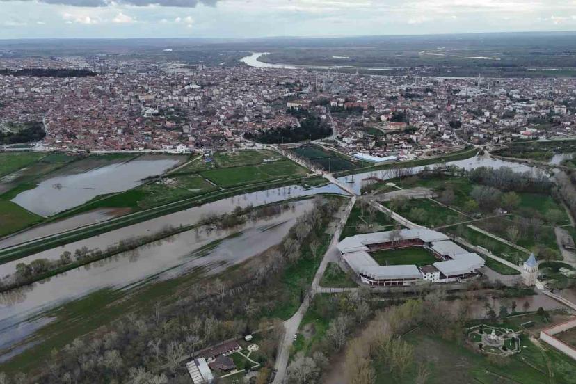 Tunca Nehri taştı, Sarayiçi havadan görüntülendi