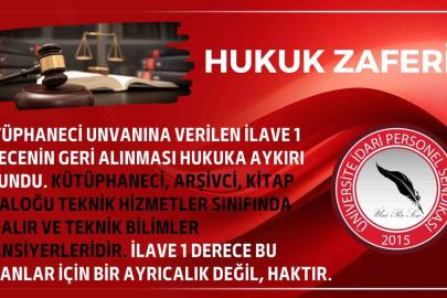 ÜNİPERSEN: "Kütüphaneci, arşivci ve kitap pataloğu unvanları için ilave 1 derece ayrıcalık değil, haktır"