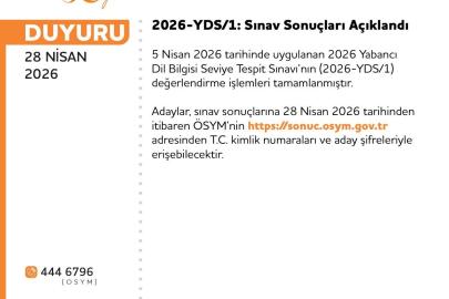 YDS sonuçları açıklandı