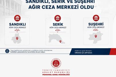 Bakan Gürlek: "Sandıklı, Serik ve Suşehri Ağır Ceza Mahkemelerini kurduk"