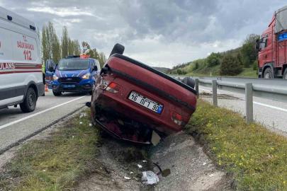 Çorum’da otomobil takla attı: 5 yaralı