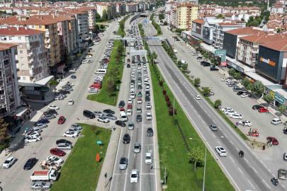 Çorum’da yollarda bayram dönüşü yoğunluğu