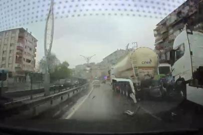 D-100’deki korkunç kaza kamerada