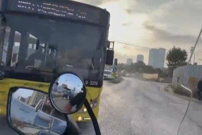 Kartal’da korku dolu anlar: İETT otobüsü kırmızıda geçti, motosikletli son anda durabildi