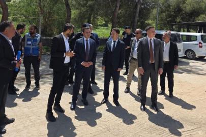 Kaymakam Algın, yapımı devam eden okul inşaatını inceledi