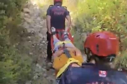 Kekik toplarken dere yatağına düşen çocuk yaralandı
