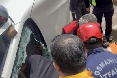 Osmaniye’de kontrolden çıkan pikap yan yattı: 2 yaralı