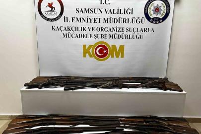 Samsun’da tarihi silah operasyonu: Osmanlı dönemine ait 24 silah ele geçirildi