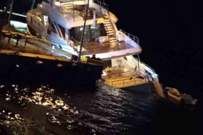 Sinop’ta lüks yat su alarak yan yattı: 6 mürettebat kurtarıldı