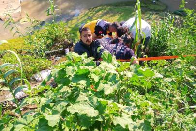 Antakya’da dereye uçan motosikletin sürücüsü yaralandı