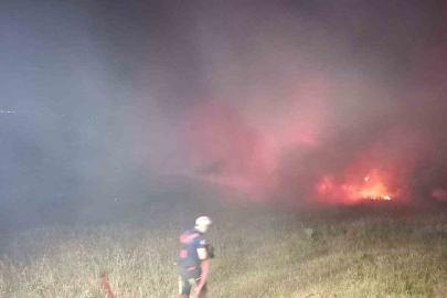 Bandırma’da eski askeri çamlıkta çıkan yangın söndürüldü