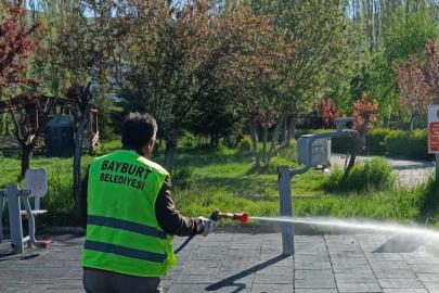 Bayburt’ta kene riskine karşı yeşil alanlar ilaçlandı